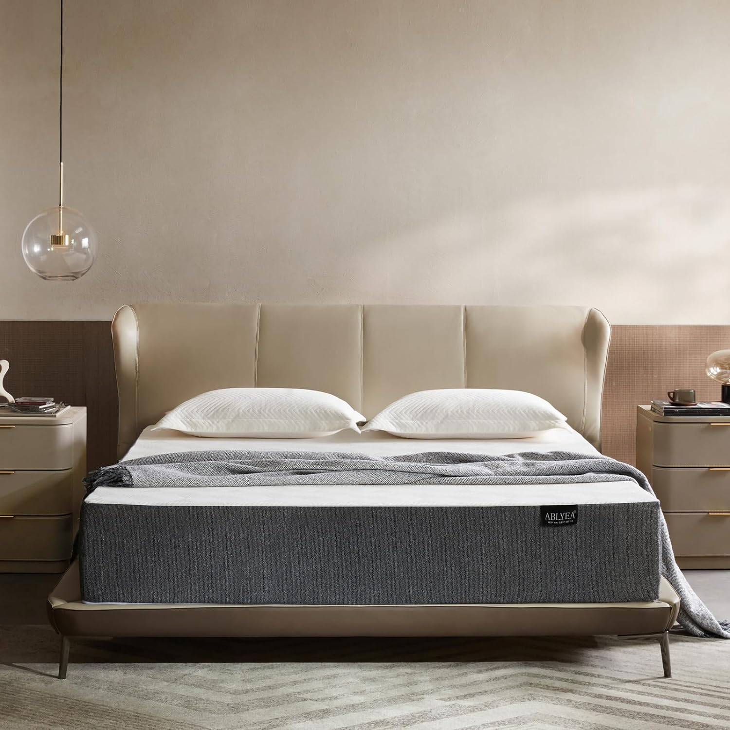 Matelas hybride Queen de 12 pouces dans une boîte avec mousse à mémoire de forme en gel