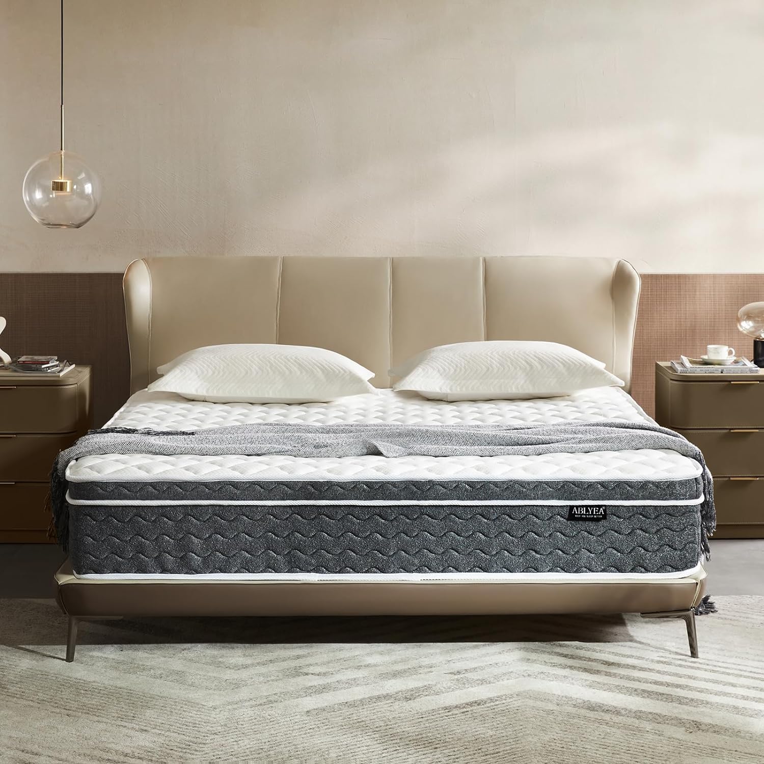 Matelas hybride Queen de 12 pouces dans une boîte avec mousse à mémoire de forme en gel