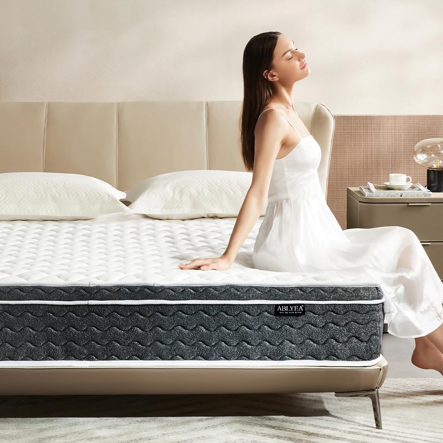 Matelas hybride Queen de 12 pouces dans une boîte avec mousse à mémoire de forme en gel